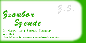 zsombor szende business card